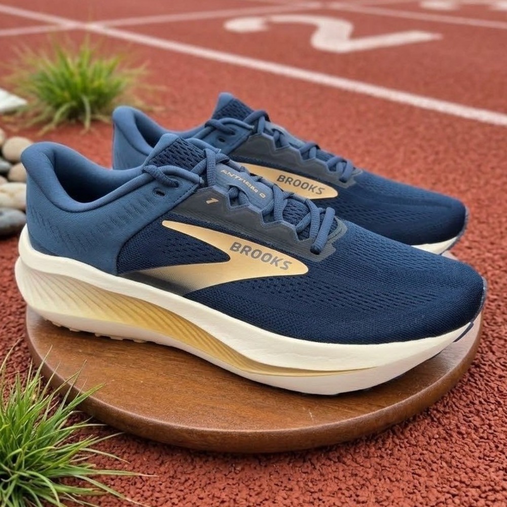 Brooks Anthem 6 Mens Navy Gold Running Shoes 1104721D420 Size 11 NWOT
